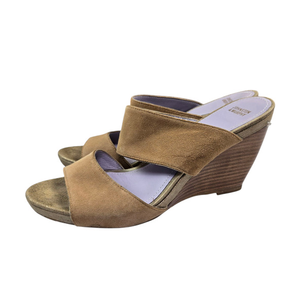 Johnston & Murphy Nisha Wedge Sandals Size 10M Brown Slide - Picture 3 of 10